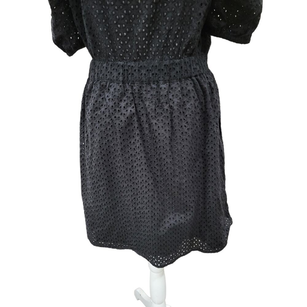 ZARA‎ Mini Dress Size Small Black Women's Cut out Eyelet Lace - Picture 13 of 14